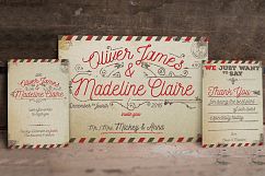 Vintage Airmail Wedding Invitation Product Image 3