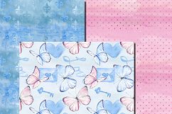 Watercolor Bonjour Paris seamless digital paper pack Product Image 4