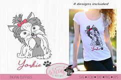 Yorkie svg, Yorkie color svg, Girl dog, girly dog svg Product Image 1