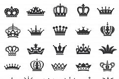  Set of gold and silver crown icons.  Product Image 14