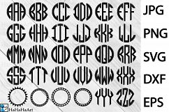 Spike Circle Monogram Alphabet - Clip art Cutting Files 56c Product Image 2