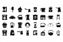 Coffee shop icons set, simple style Product Image 1