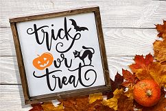 Trick or Treat - Wood Sign Hand-Lettered Halloween SVG Product Image 2