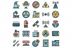 Radiation icons vector flat Product Image 1