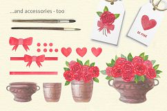 Rose Garden Watercolor Clipart Product Image 3