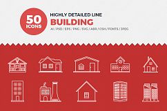 Line Icons Buildings Set Product Image 1