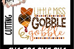 Little Miss Gobble Gobble - Thanksgiving SVG Cu Product Image 2