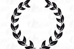 Laurel wreath clipart, Monogram frames silhouette Product Image 7