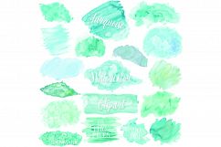 Turquoise Watercolor Clipart - Teal Watercolor Clipart Product Image 1