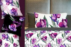 Purple Alstroemeria PNG watercolor set Product Image 3