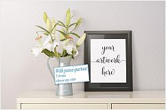 Frame mockup - clean bright interior lily flowers Product Image 5