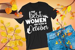 The Best Women are Born in October Birthday svg dxf clipart Product Image 1