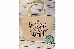 Follow Your Heart - Hand Lettered - Fish. Hearts - SVG Cut Product Image 3