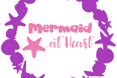 mermaid-wreath-heart cutting files svg, dxf, pdf, eps included - cut files for cricut and silhouette - Cutting Files SG Product Image 5