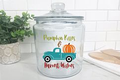 Pumpkin Kisses &amp; Harvest Wishes SVG - Fall SVG Cut File DXF Product Image 8