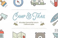 Camp &amp; Trail Vector Recreation Icons Product Image 1