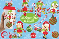 Christmas elves clipart, graphics, illustrations AMB-195 Product Image 1