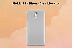 Nokia 3 3d Case Mockup Back View Product Image 1