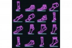 Sock icon set vector neon Product Image 1