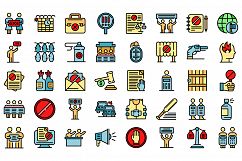 Disobedient icons set vector flat Product Image 1