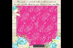 100 Seamless Hand Drawn Music Instrument Digital Papers Product Image 2