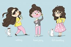 Girl with cat stickers Product Image 3