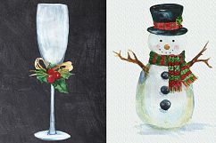 Watercolor Christmas digital clip art Product Image 5