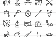 50 Camping Line Icons Product Image 2