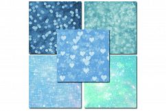 Bokeh Galaxy Digital Paper - Blue and Green Night Sky Product Image 3