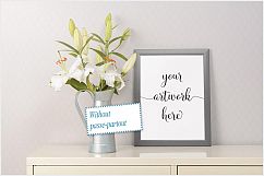 Frame mockup - clean bright interior lily flowers Product Image 4