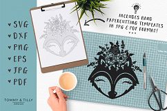Floral Fox - SVG DXF PNG EPS JPG PDF Cutting File Product Image 5