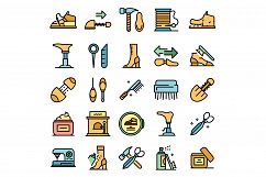 Shoe repair icons set vector flat Product Image 1