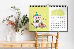 Calendar for Year 2019 with pigs Product Image 3