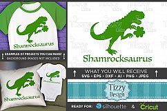 Dinosaur Svg File - Shamrockasaurus St. Patricks Day - 1067 Product Image 1