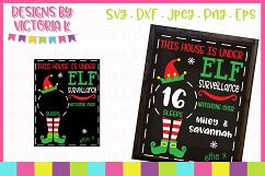 Elf Christmas Countdown Chalkboard Design SVG Cut File Product Image 1