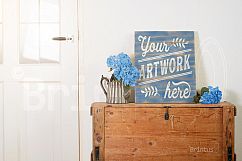 Woodsign pallet wood mockup - clean bright interior Product Image 6