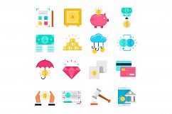 Banking flat icons set Product Image 1