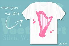 Harp Music Instrument - Cut File for Crafters Product Image 1