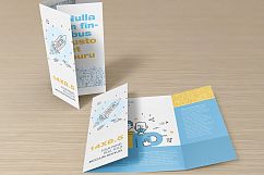 14 X 8.5 Four Panel Roll Fold Brochure Mockup Product Image 1