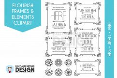 Swirl Digital Frames Clipart, Digital Labels Clipart Set Product Image 1