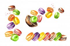 Macaroon. French cookies. Watercolor Product Image 4