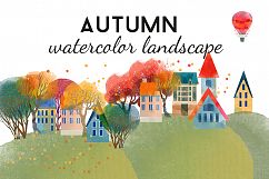 Autumn watercolor landscape Product Image 1