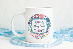 4 Mug Bundle Mockup white ceramic coffee cup mock up spring Easter mugs psd smart object Product Image 2