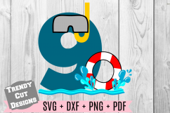Bundle, Pool Party Number Birthday Set SVG Product Image 10