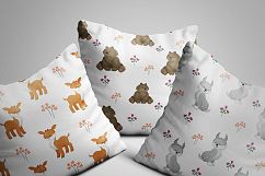 Woodland animals. Seamless patterns set. Product Image 3