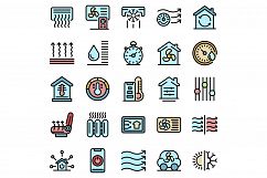 Climate control systems icons set vector flat Product Image 1