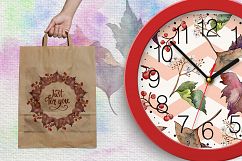 Autumn viburnum leaf PNG watercolor set Product Image 6