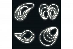 Mussels icons set vector neon Product Image 1