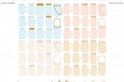 Ivory and Gold Mason Jar Floral Wedding Clipart Product Image 5