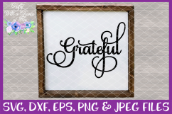 Thankful Grateful Blessed Give Thanks SVG Cricut Silhouette Product Image 4